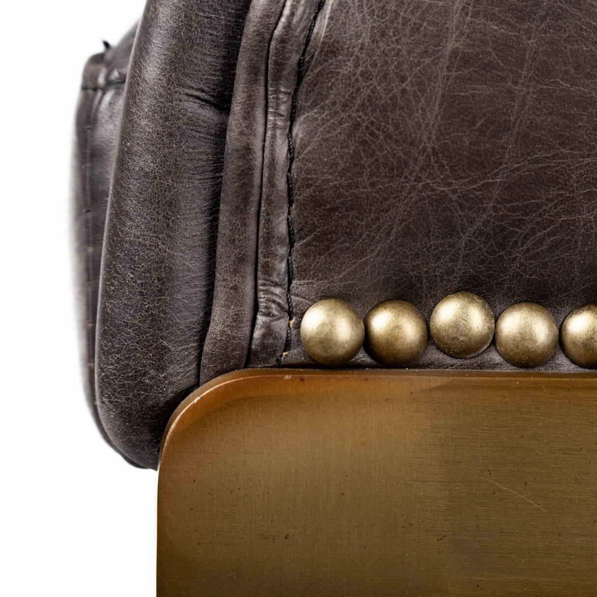 Hollyfield II Black Leather Seat Gold Metal Base Counter Stool from Mercana - Luna Furniture