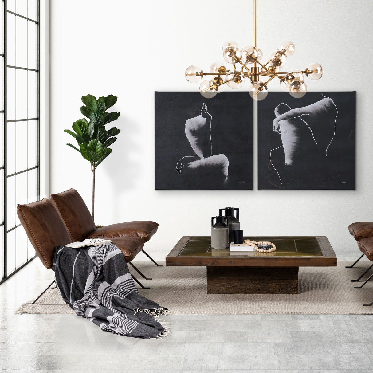 Flavelle I Brown Leather Cushion Seat and Solid Iron Base Accent Chair from Mercana - Luna Furniture