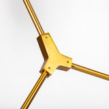Desousa II (33.9"L x 8.8"W x 28"H) Brass-Toned Metal Multi-Arm Three Light Chandelier from Mercana - Luna Furniture