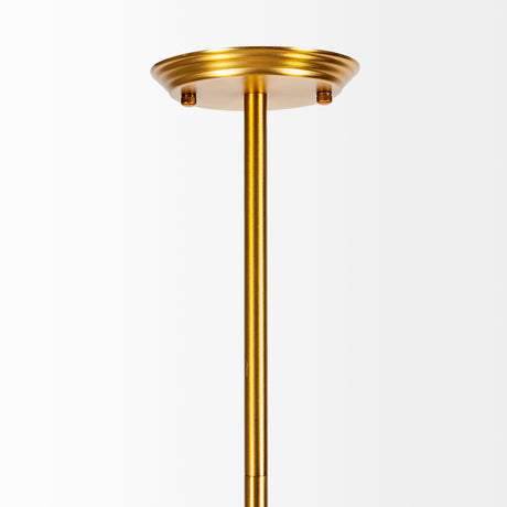 Desousa II (33.9"L x 8.8"W x 28"H) Brass-Toned Metal Multi-Arm Three Light Chandelier from Mercana - Luna Furniture