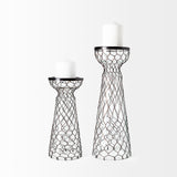 Shandra I Small Glass w/Metal Wire Snakeskin Pattern Table Candle Holder from Mercana - Luna Furniture