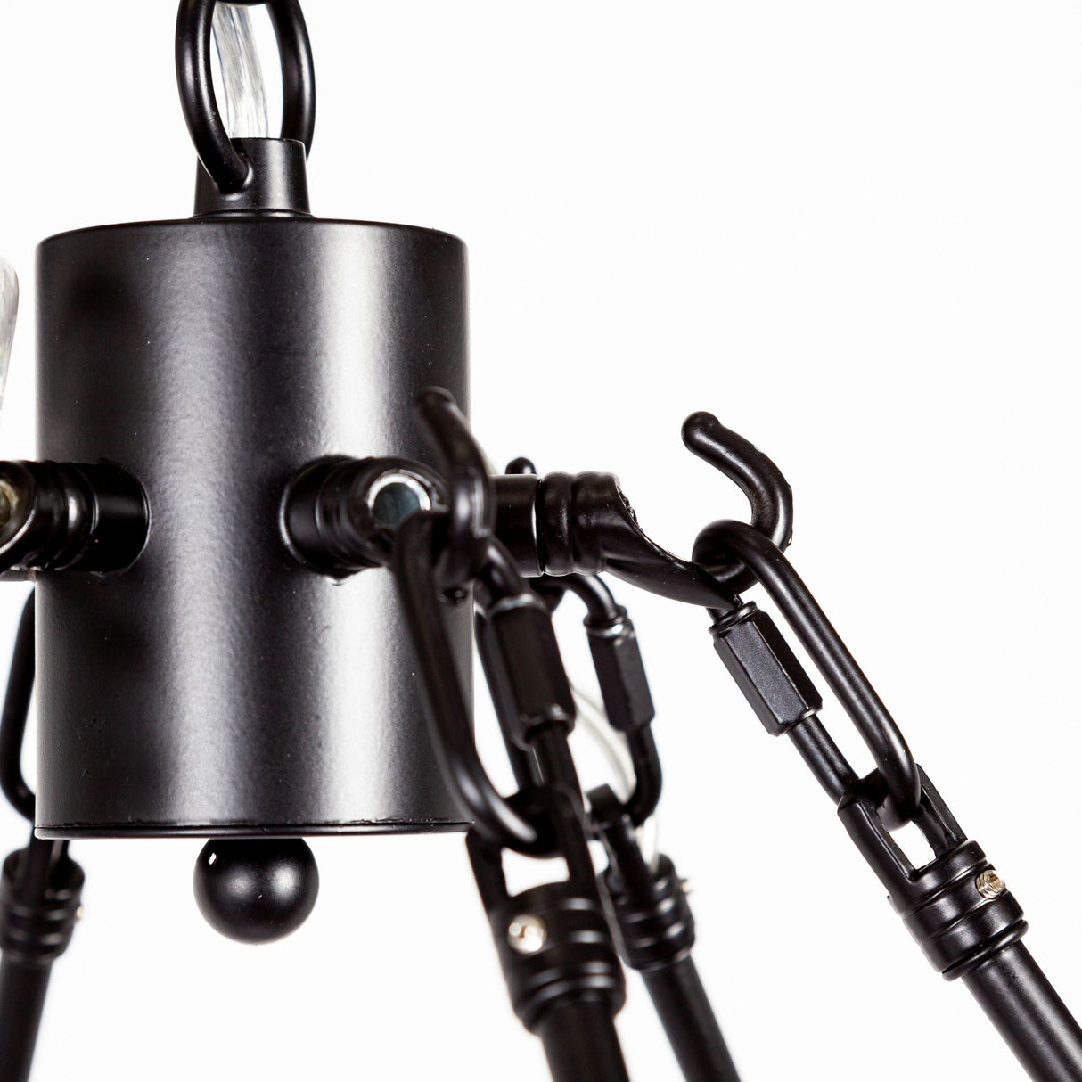 Decamp I (47.2"x36.2") Black Metal Chassis Glass Tube Twelve Light Chandelier from Mercana - Luna Furniture