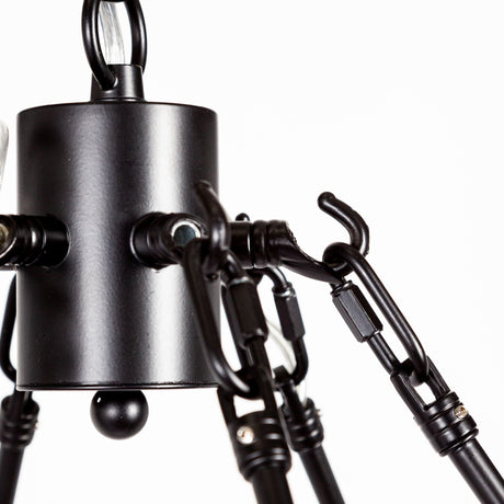 Decamp I (47.2"x36.2") Black Metal Chassis Glass Tube Twelve Light Chandelier from Mercana - Luna Furniture