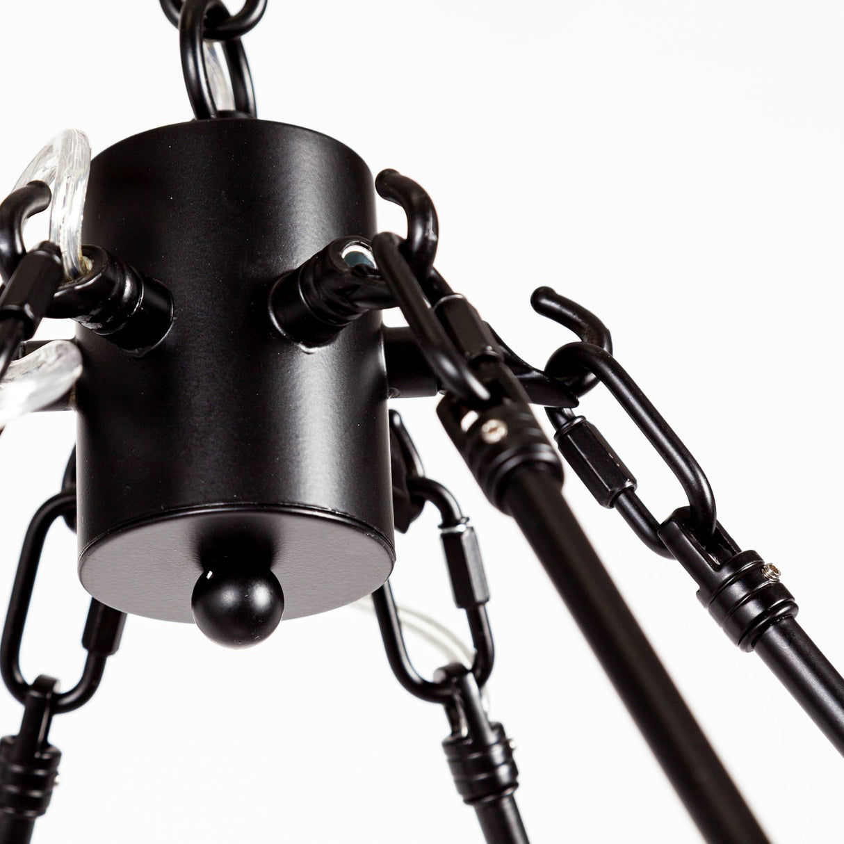 Decamp I (47.2"x36.2") Black Metal Chassis Glass Tube Twelve Light Chandelier from Mercana - Luna Furniture