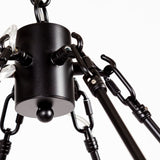 Decamp I (47.2"x36.2") Black Metal Chassis Glass Tube Twelve Light Chandelier from Mercana - Luna Furniture