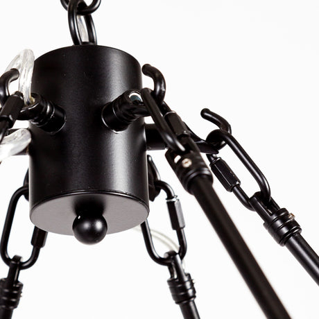 Decamp I (47.2"x36.2") Black Metal Chassis Glass Tube Twelve Light Chandelier from Mercana - Luna Furniture