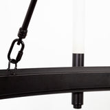 Decamp I (47.2"x36.2") Black Metal Chassis Glass Tube Twelve Light Chandelier from Mercana - Luna Furniture