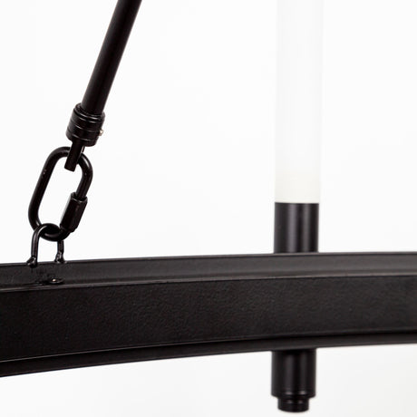 Decamp I (47.2"x36.2") Black Metal Chassis Glass Tube Twelve Light Chandelier from Mercana - Luna Furniture
