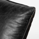 Flavelle II Black Leather Cushion Seat and Solid Iron Base Accent Chair from Mercana - Luna Furniture
