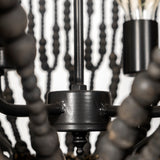 Liam I 32x30 Black Wooden Bead Bowl-Style Four Bulb Chandelier from Mercana - Luna Furniture