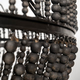 Liam I 32x30 Black Wooden Bead Bowl-Style Four Bulb Chandelier from Mercana - Luna Furniture