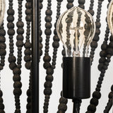 Liam I 32x30 Black Wooden Bead Bowl-Style Four Bulb Chandelier from Mercana - Luna Furniture