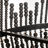 Liam I 32x30 Black Wooden Bead Bowl-Style Four Bulb Chandelier from Mercana - Luna Furniture