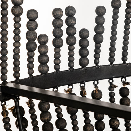 Liam I 32x30 Black Wooden Bead Bowl-Style Four Bulb Chandelier from Mercana - Luna Furniture