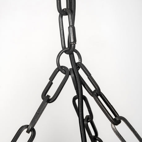 Liam I 32x30 Black Wooden Bead Bowl-Style Four Bulb Chandelier from Mercana - Luna Furniture