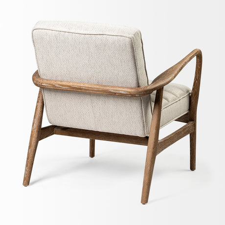Ajax II Cream Fabric W/ Brown Wooden Frame Accent Chair from Mercana - Luna Furniture