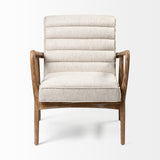 Ajax II Cream Fabric W/ Brown Wooden Frame Accent Chair from Mercana - Luna Furniture