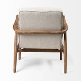 Ajax II Cream Fabric W/ Brown Wooden Frame Accent Chair from Mercana - Luna Furniture