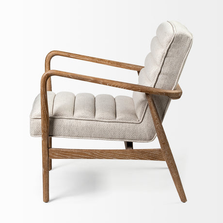Ajax II Cream Fabric W/ Brown Wooden Frame Accent Chair from Mercana - Luna Furniture