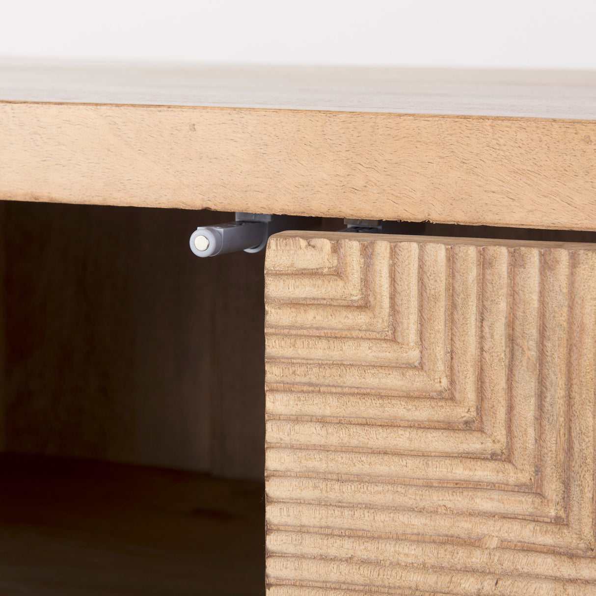 Cairo 78x19 Brown Solid Wood Black Metal Base 4 Door Cabinet Sideboard from Mercana - Luna Furniture