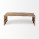 San Andreas 48x30.5 Rectangular Brown Solid Wood Top and Base Coffee Table from Mercana - Luna Furniture