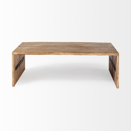 San Andreas 48x30.5 Rectangular Brown Solid Wood Top and Base Coffee Table from Mercana - Luna Furniture