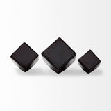 Mayweather (Set of 3) Black Geometric Ceramic Cubes from Mercana - Luna Furniture
