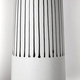 Kira I Small White Pinstripe Ceramic Vase from Mercana - Luna Furniture