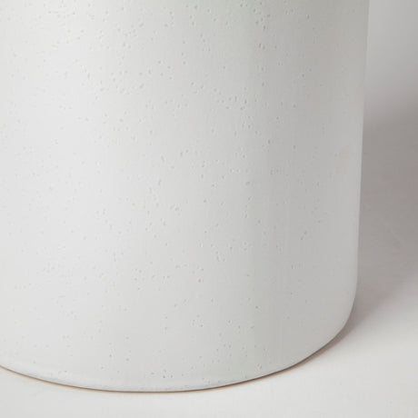 Kira I Small White Pinstripe Ceramic Vase from Mercana - Luna Furniture