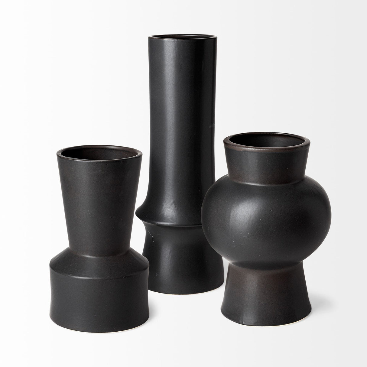 Laforge II Black Ceramic Vase from Mercana - Luna Furniture