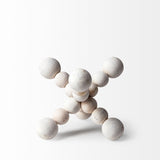 Carrollton I (Small) 7L x 7W Off-White Geometric Wood Ball Jack from Mercana - Luna Furniture