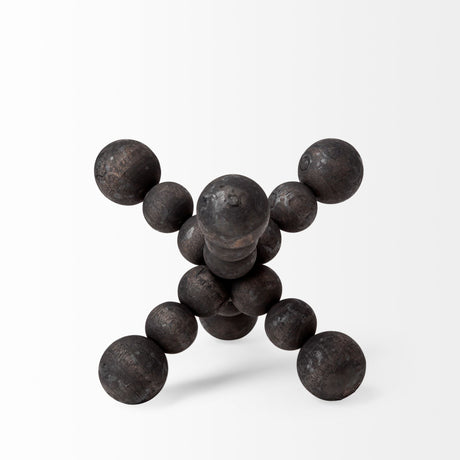 Carollan I (Small) 7L x 7W Black Geometric Wood Ball Jack from Mercana - Luna Furniture