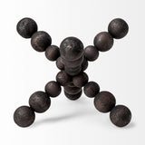 Carollan II (Large) 9L x 9W Black Geometric Wood Ball Jack from Mercana - Luna Furniture