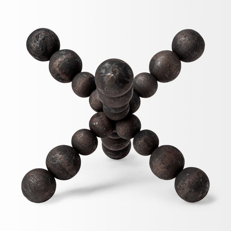 Carollan II (Large) 9L x 9W Black Geometric Wood Ball Jack from Mercana - Luna Furniture