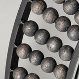 Claiborne 42" Round Black Metal Frame Mirror w/Wood Beads from Mercana - Luna Furniture