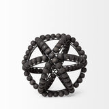 Earnhardt I Small 9L x 9W Black Wooden Beaded Orb from Mercana - Luna Furniture