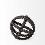 Earnhardt I Small 9L x 9W Black Wooden Beaded Orb from Mercana - Luna Furniture