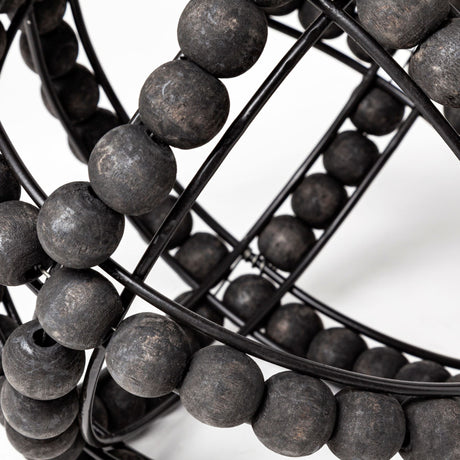 Earnhardt I Small 9L x 9W Black Wooden Beaded Orb from Mercana - Luna Furniture