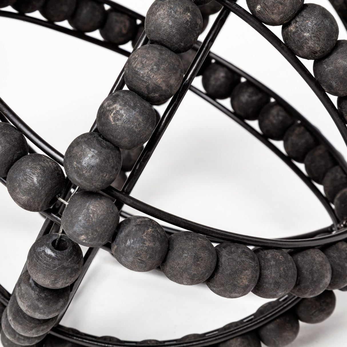 Earnhardt I Small 9L x 9W Black Wooden Beaded Orb from Mercana - Luna Furniture