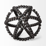 Earnhardt II Large 11L x 11W Black Wooden Beaded Orb from Mercana - Luna Furniture