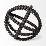Earnhardt II Large 11L x 11W Black Wooden Beaded Orb from Mercana - Luna Furniture