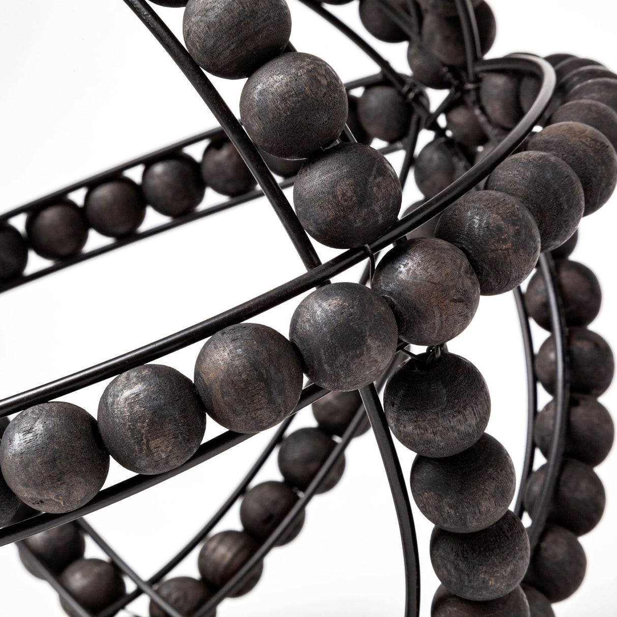 Earnhardt II Large 11L x 11W Black Wooden Beaded Orb from Mercana - Luna Furniture