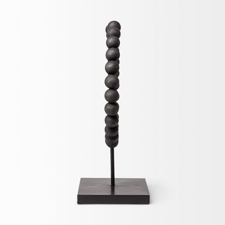 Tulane II (Large) 12L x 6W Black Beaded Broken Sphere Decorative Object from Mercana - Luna Furniture