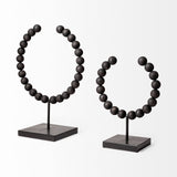 Tulane II (Large) 12L x 6W Black Beaded Broken Sphere Decorative Object from Mercana - Luna Furniture
