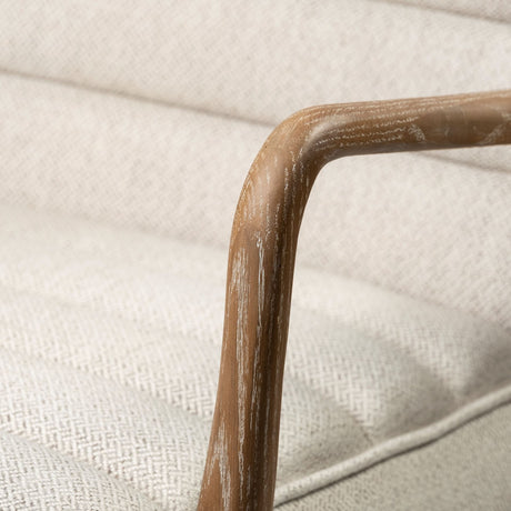 Ajax II Cream Fabric W/ Brown Wooden Frame Accent Chair from Mercana - Luna Furniture