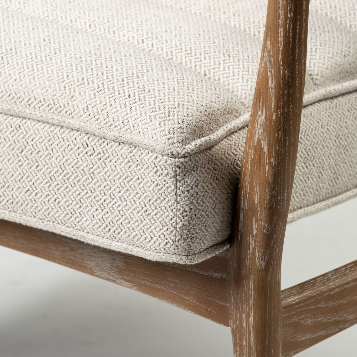 Ajax II Cream Fabric W/ Brown Wooden Frame Accent Chair from Mercana - Luna Furniture