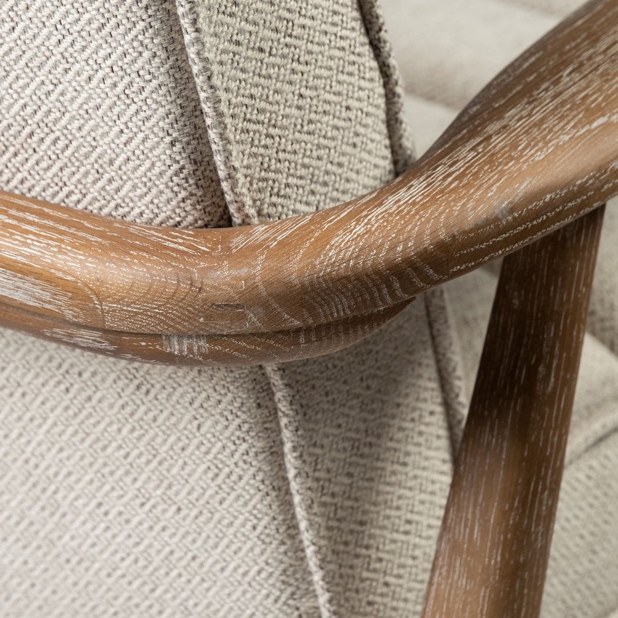 Ajax II Cream Fabric W/ Brown Wooden Frame Accent Chair from Mercana - Luna Furniture