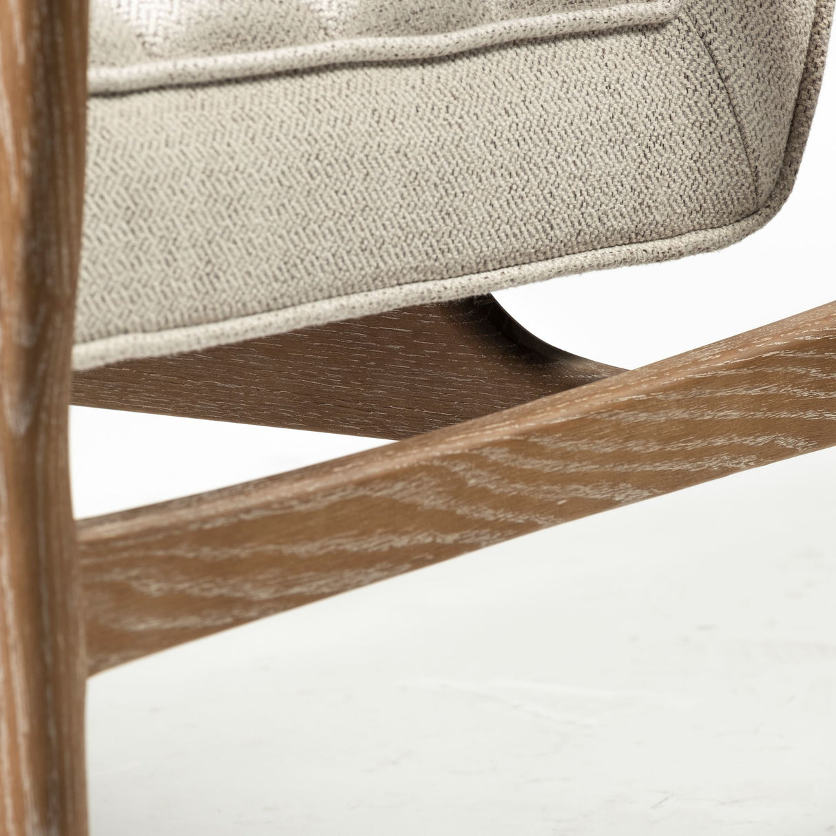 Ajax II Cream Fabric W/ Brown Wooden Frame Accent Chair from Mercana - Luna Furniture