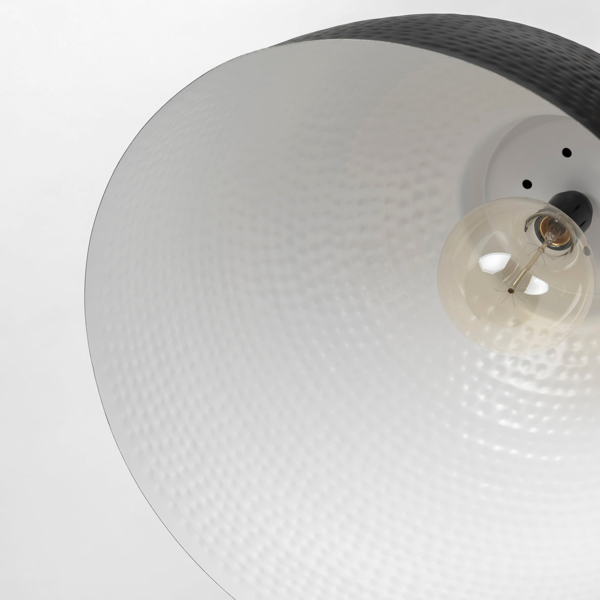 Minerva 19x22 Metallic Gray Hammered Detail Pendant Light from Mercana - Luna Furniture