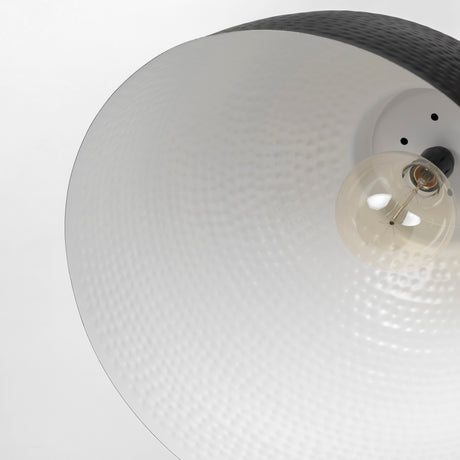 Minerva 19x22 Metallic Gray Hammered Detail Pendant Light from Mercana - Luna Furniture